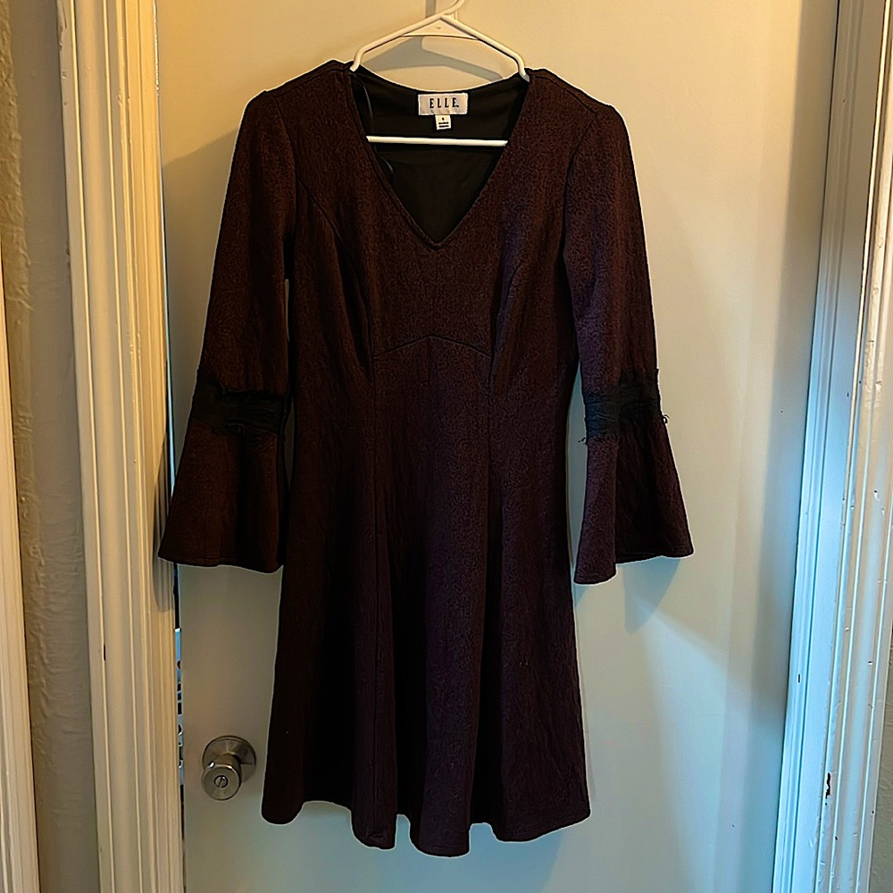 Elle purple bell sleeve dress